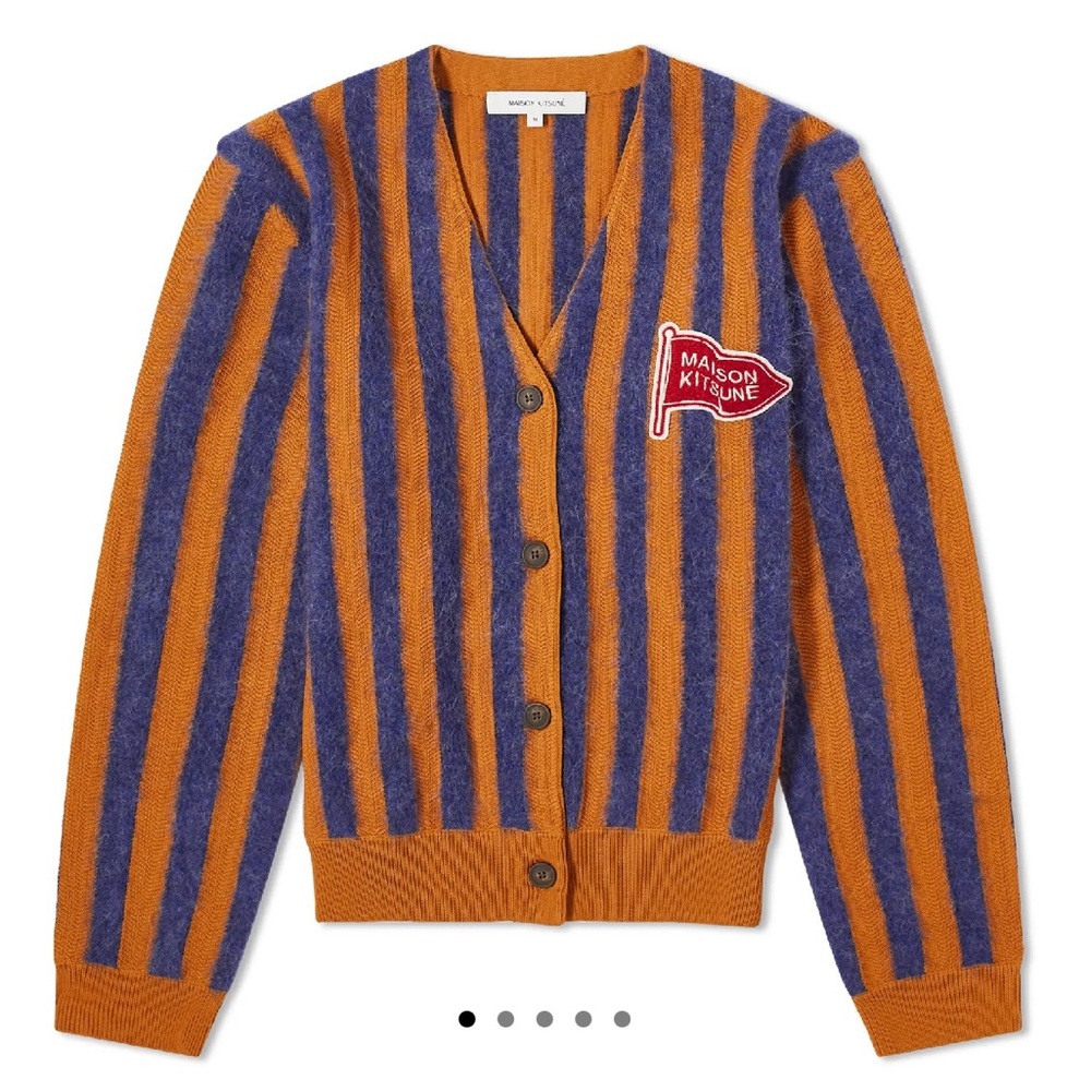 Maison Kitsune Striped Comfort Cardigan
